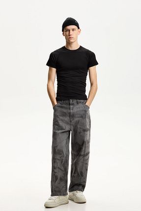 شلوار طوسی مردانه پنبه ای Bershka - کد 891994349