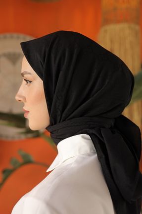 روسری مشکی پنبه ای QASSA SHAL - کد 893314739