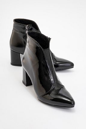 بوت / نیم بوت مشکی زنانه چرم خالص luvishoes - کد 891999226