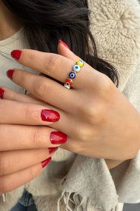 انگشتر طلا رنگی زنانه 22 عیار Utku Kuyumculuk - کد 892250039