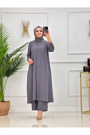 ست بالاتنه و پائین تنه حجاب طوسی زنانه رگولار Genel Markalar - کد 892248904
