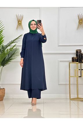 ست بالاتنه و پائین تنه حجاب سرمه ای زنانه رگولار Genel Markalar - کد 892166262
