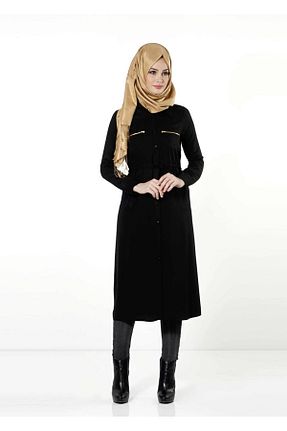 تونیک حجاب مشکی زنانه ویسکون TRENDTESETTÜR - کد 86179567