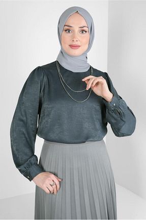 تونیک حجاب طوسی زنانه پلی استر Alvina - کد 792006444
