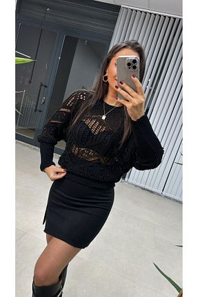 پلیور مشکی زنانه Ajurlu caddstore - کد 892066564