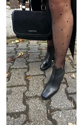 بوت / نیم بوت مشکی زنانه چرم خالص by emine eren emotion shoes - کد 883576720