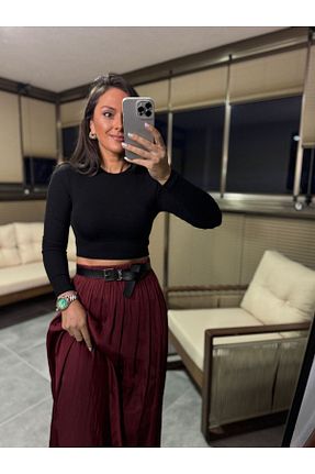 بلوز مشکی زنانه ساده caddstore - کد 892066174