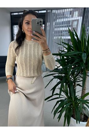 پلیور بژ زنانه Ajurlu caddstore - کد 892065867