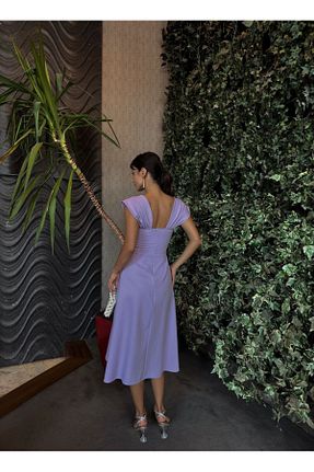 لباس بنفش زنانه بافتنی GİZONLY - کد 848180561