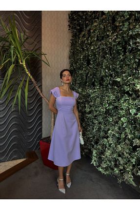 لباس بنفش زنانه بافتنی GİZONLY - کد 848180561
