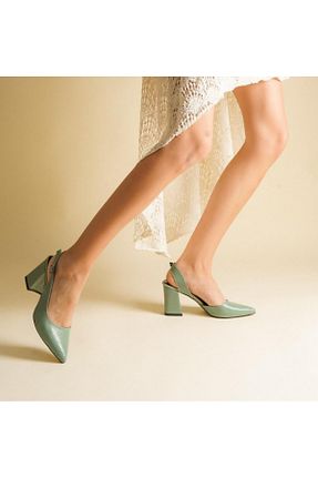 کفش پاشنه بلند کلاسیک سبز زنانه چرم مصنوعی Chic Via - کد 892255457
