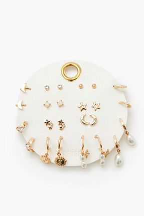 گوشواره جواهر طلائی منجق Forever 21 - کد 892346062