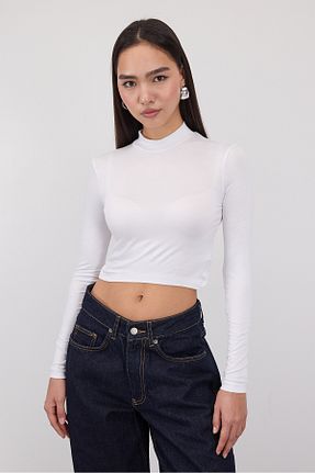 بلوز سفید زنانه ساده Addax - کد 881327603