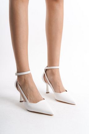 کفش پاشنه بلند کلاسیک سفید زنانه چرم مصنوعی LEMUES SHOES - کد 893342173