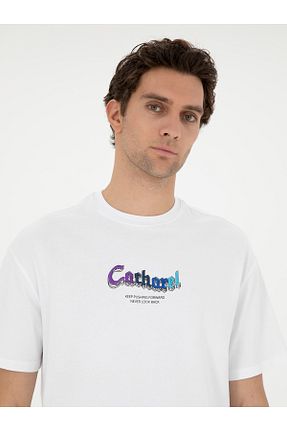 تیشرت سفید مردانه اورسایز Cacharel - کد 892088229