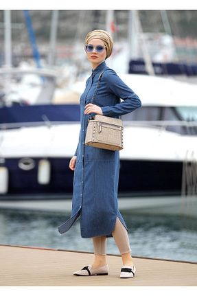 تونیک حجاب سرمه ای زنانه ویسکون TRENDTESETTÜR - کد 86184550