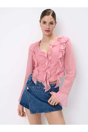 بلوز صورتی زنانه ساده SELAZRA - کد 833124029