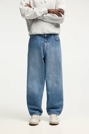 شلوار جین آبی مردانه پاچه پهن Pull & Bear - کد 892134031