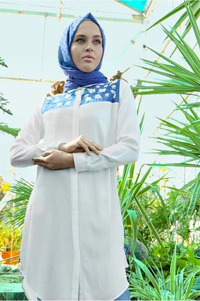 تونیک حجاب بژ زنانه %100 پنبه TRENDTESETTÜR - کد 86184323