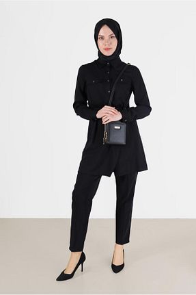 ست بالاتنه و پائین تنه حجاب مشکی زنانه رگولار Alvina - کد 802222410