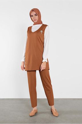 ست گرمکن حجاب قهوه ای زنانه Relaxed TRENDTESETTÜR - کد 86186218
