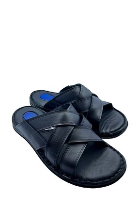 دمپائی مشکی مردانه چرم خالص RubinLeather - کد 827812967