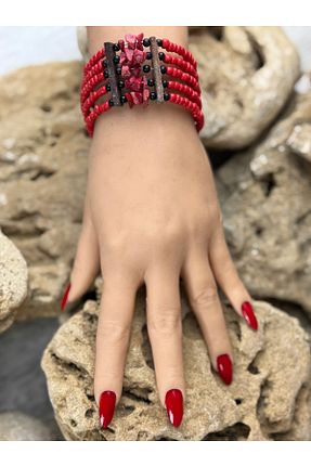 دستبند جواهر قرمز زنانه منجق SEDEF TAKI - کد 892245852