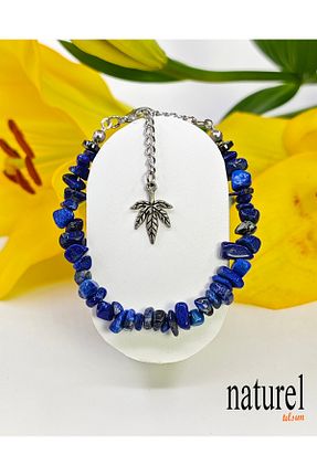 دستبند جواهر سرمه ای زنانه سنگ طبیعی Naturel Tılsım - کد 289527529