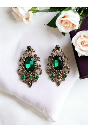 گوشواره جواهر سبز زیرکن FAYRA ACCESSORIES - کد 892270899