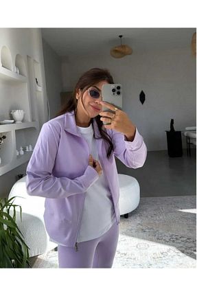 ست بالاتنه و پائین تنه بنفش زنانه بافتنی MARE BUTİK - کد 892258899