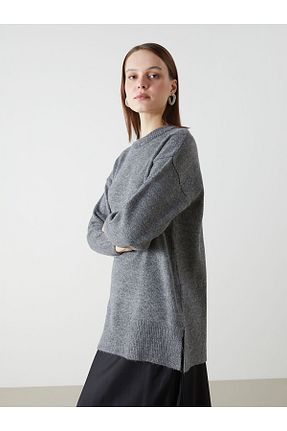 پلیور طوسی زنانه ساده LC Waikiki - کد 892265030