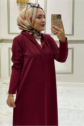 ست بالاتنه و پائین تنه حجاب زرشکی زنانه رگولار TRENDTESETTÜR - کد 470780500