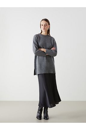 پلیور طوسی زنانه ساده LC Waikiki - کد 892265030