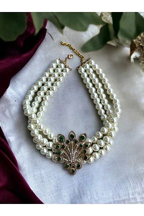 گردنبند مروارید سبز FAYRA ACCESSORIES - کد 892284032