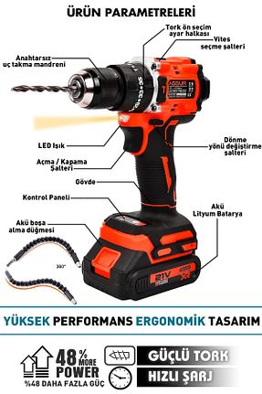 پیچ گوشتی شارژی ASSUR - کد 862924483