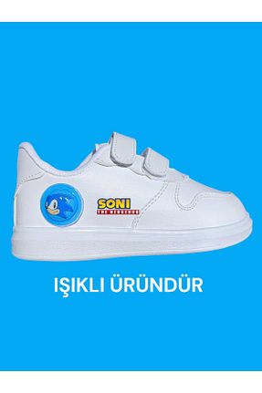 کفش اسنیکر سفید بچه گانه چسبی LİASSHOES - کد 892331264