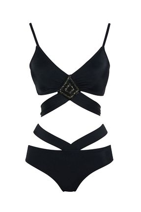 ست بیکینی مشکی زنانه لیکرا SAILOR moda - کد 256821855