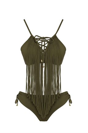 ست بیکینی خاکی زنانه لیکرا SAILOR moda - کد 669587759
