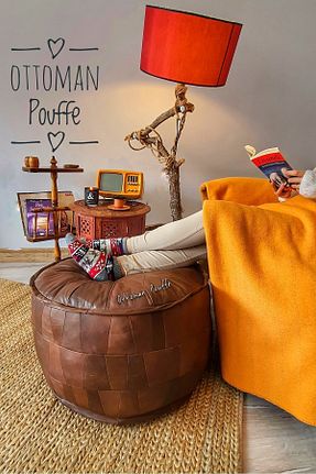 پوف و نیمکت مشکی 60 x 38 Ottoman Pouffe - کد 711629544
