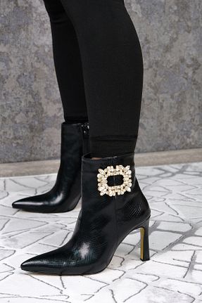 بوت / نیم بوت مشکی زنانه چرم خالص Milano - کد 892342156