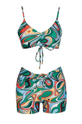 ست بیکینی سبز زنانه لیکرا SAILOR moda - کد 817691827