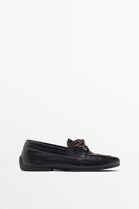 کفش کژوال مشکی زنانه چرم خالص Massimo Dutti - کد 893743001