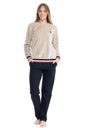 ست گرمکن بژ زنانه پنبه ای U.S. Polo Assn. - کد 852452298