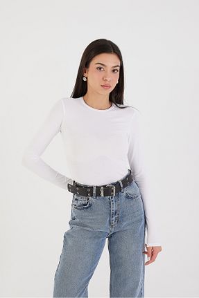 بلوز سفید زنانه ساده Addax - کد 784668117