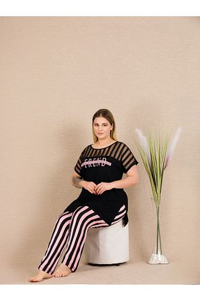 ست لباس راحتی سایز بزرگ مشکی زنانه نوشته / شعار Lady Lingerie - کد 893561182