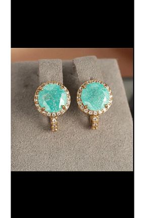 گوشواره جواهر سبز زیرکن ISTBIRD ACCESSORIES - کد 892357424