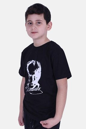 تیشرت مشکی بچه گانه رگولار FYK KİDS - کد 263722590