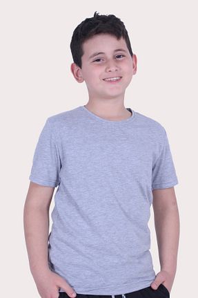 تیشرت طوسی بچه گانه رگولار FYK KİDS - کد 674292060