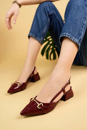 کفش پاشنه بلند کلاسیک زرشکی زنانه چرم مصنوعی bakacstore - کد 892641171