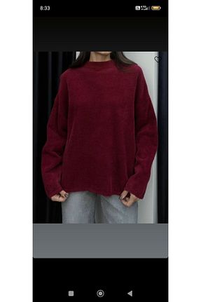 پلیور زرشکی زنانه ساده Bilge